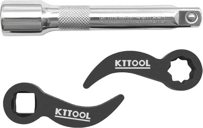 KTTOOL Store 3 Pcs Pry Bar Wrench Adaptor Head, 2025 New Crowbar Adapter Head Tool, Half Shaft Removal Car Repairing Tools with Extension Bar for Tight Spaces, 1/2" D 4pt & 8pt Profile - Image 5
